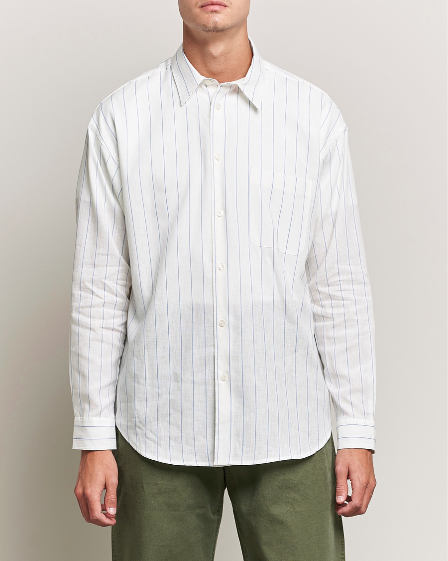 Herre | Skjorter | Samsøe Samsøe | Samsøe & Samsøe Luan Linen Cotton Shirt Antiqua Stripe