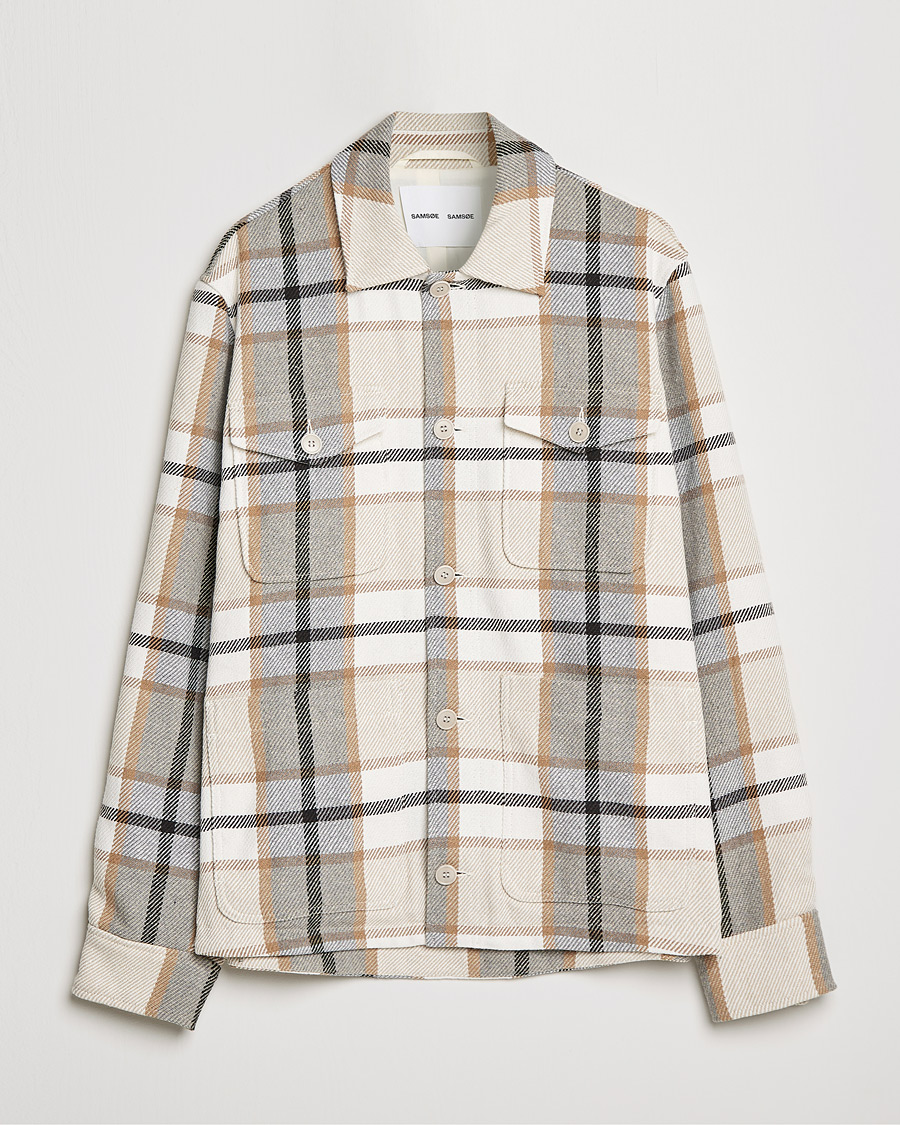 Herre | Skjortejakke | Samsøe & Samsøe | Plum Shirt Jacket Oatmeal Checked