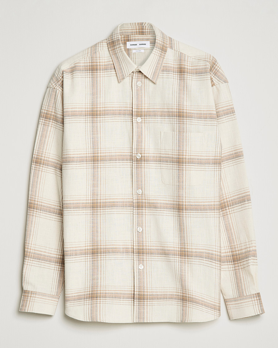 Herre | Skjorter | Samsøe Samsøe | Samsøe & Samsøe Luan Recycled Cotton Shirt Oatmeal