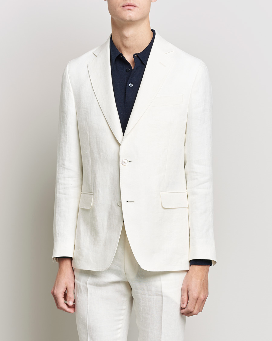 Herre | Dressjakker | Oscar Jacobson | Fogerty Linen Blazer White