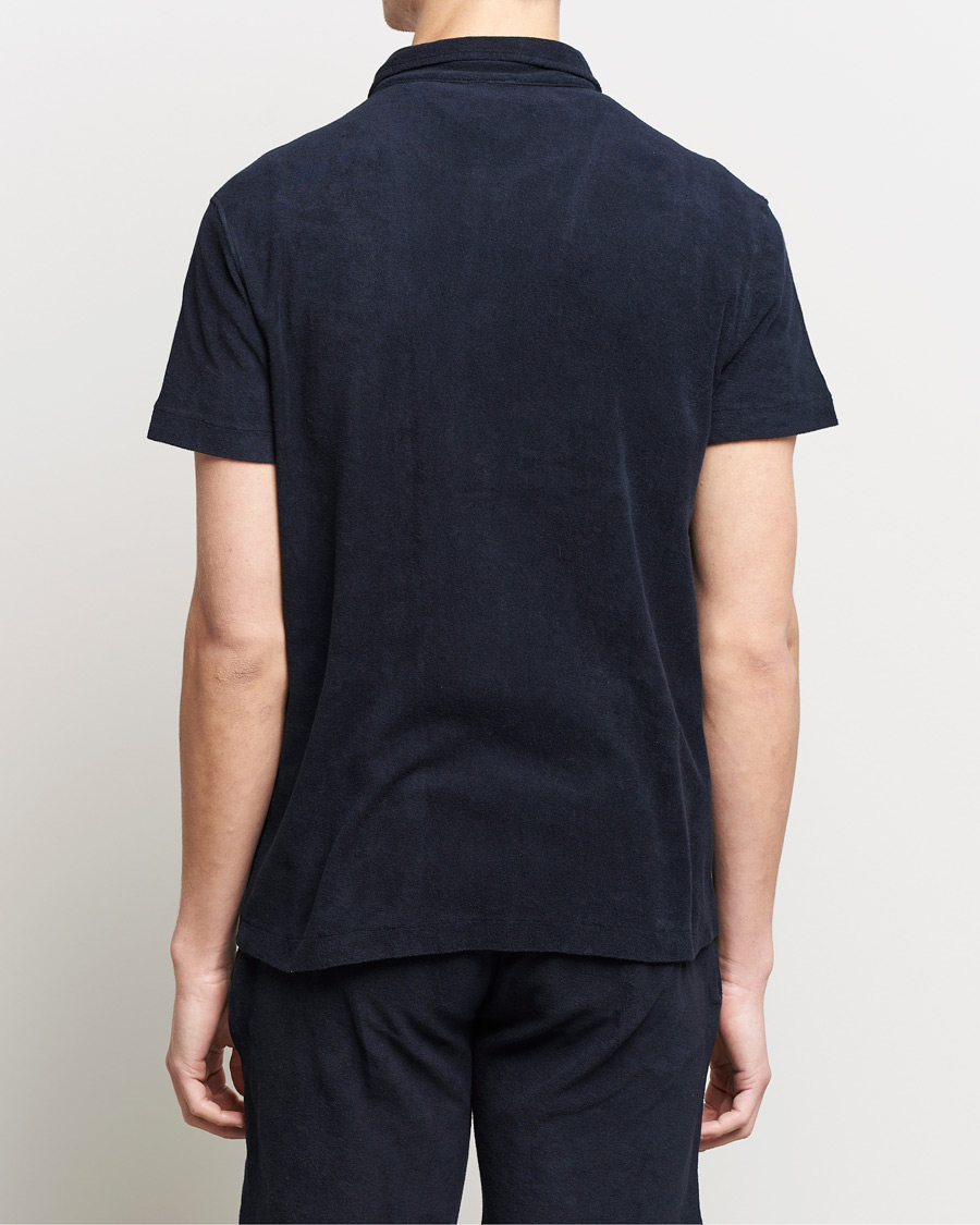 Herre | Pikéer | Oscar Jacobson | Alwin Terry Short Sleeve Safari Polo Night Blue