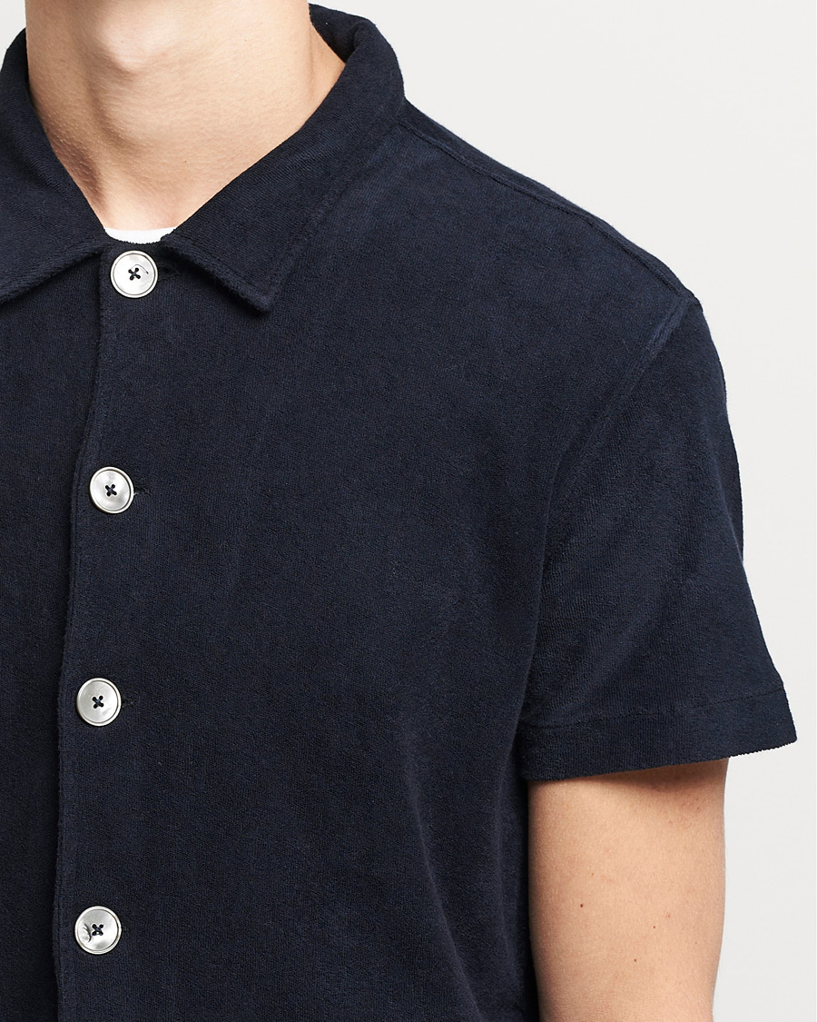 Herre | Pikéer | Oscar Jacobson | Alwin Terry Short Sleeve Safari Polo Night Blue
