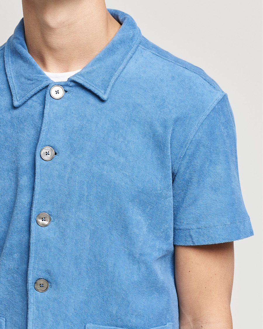 Herre | Pikéer | Oscar Jacobson | Alwin Terry Short Sleeve Safari Polo Blue