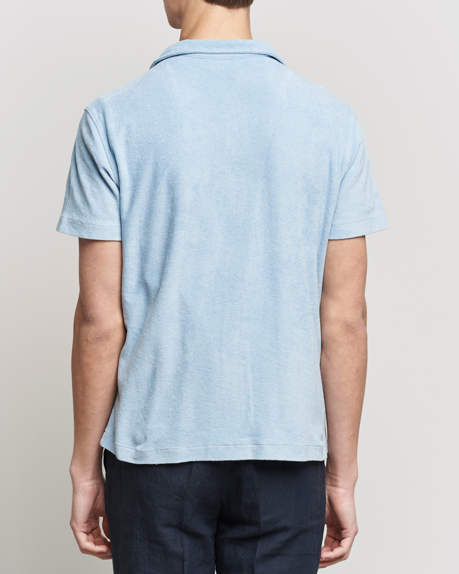 Herre | Pikéer | Oscar Jacobson | Alwin Terry Short Sleeve Safari Polo Smog Blue
