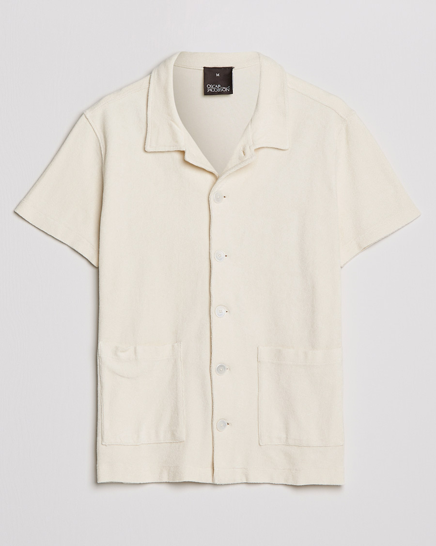 Herre | Pikéer | Oscar Jacobson | Alwin Terry Short Sleeve Safari Polo Creme