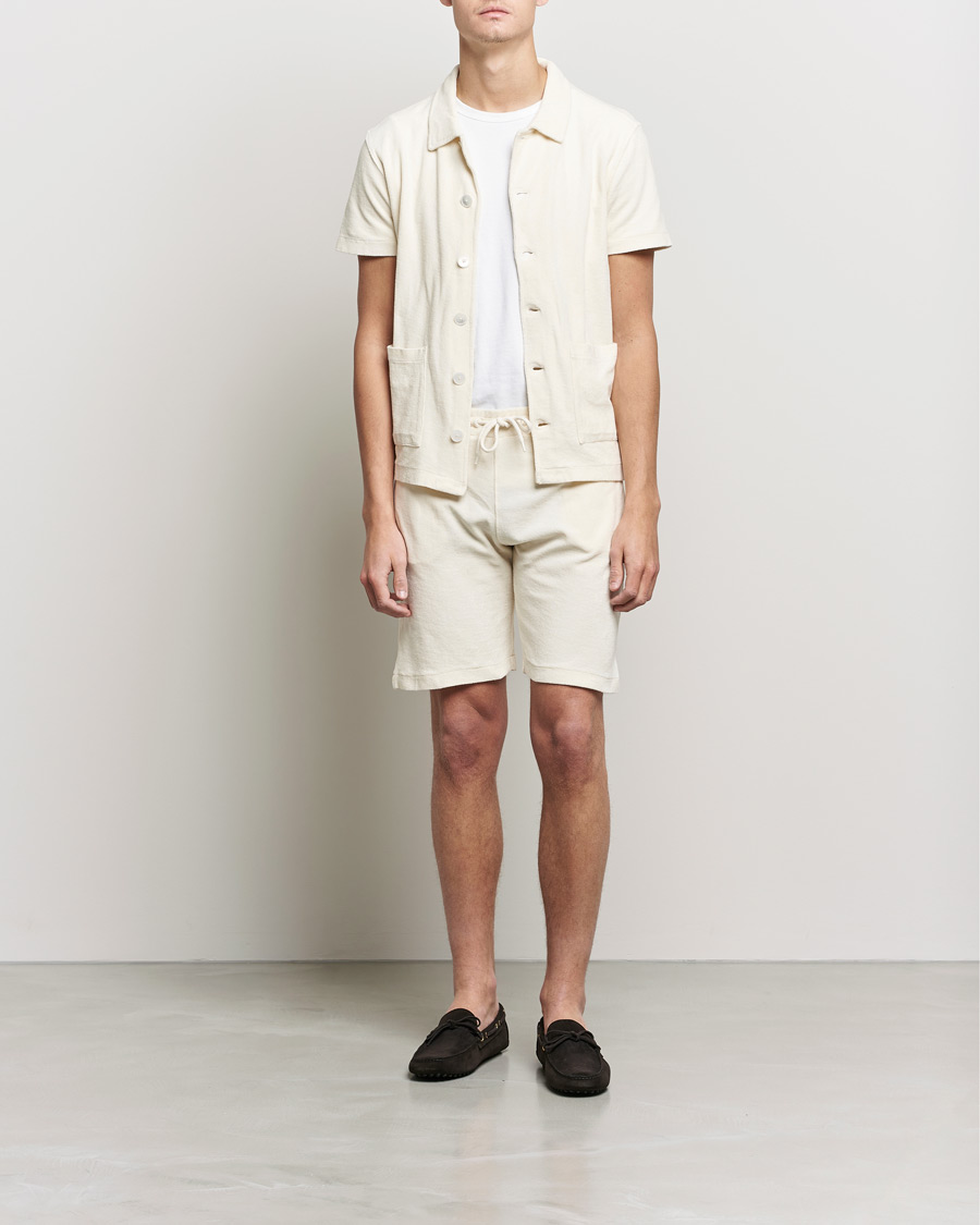 Herre | Pikéer | Oscar Jacobson | Alwin Terry Short Sleeve Safari Polo Creme