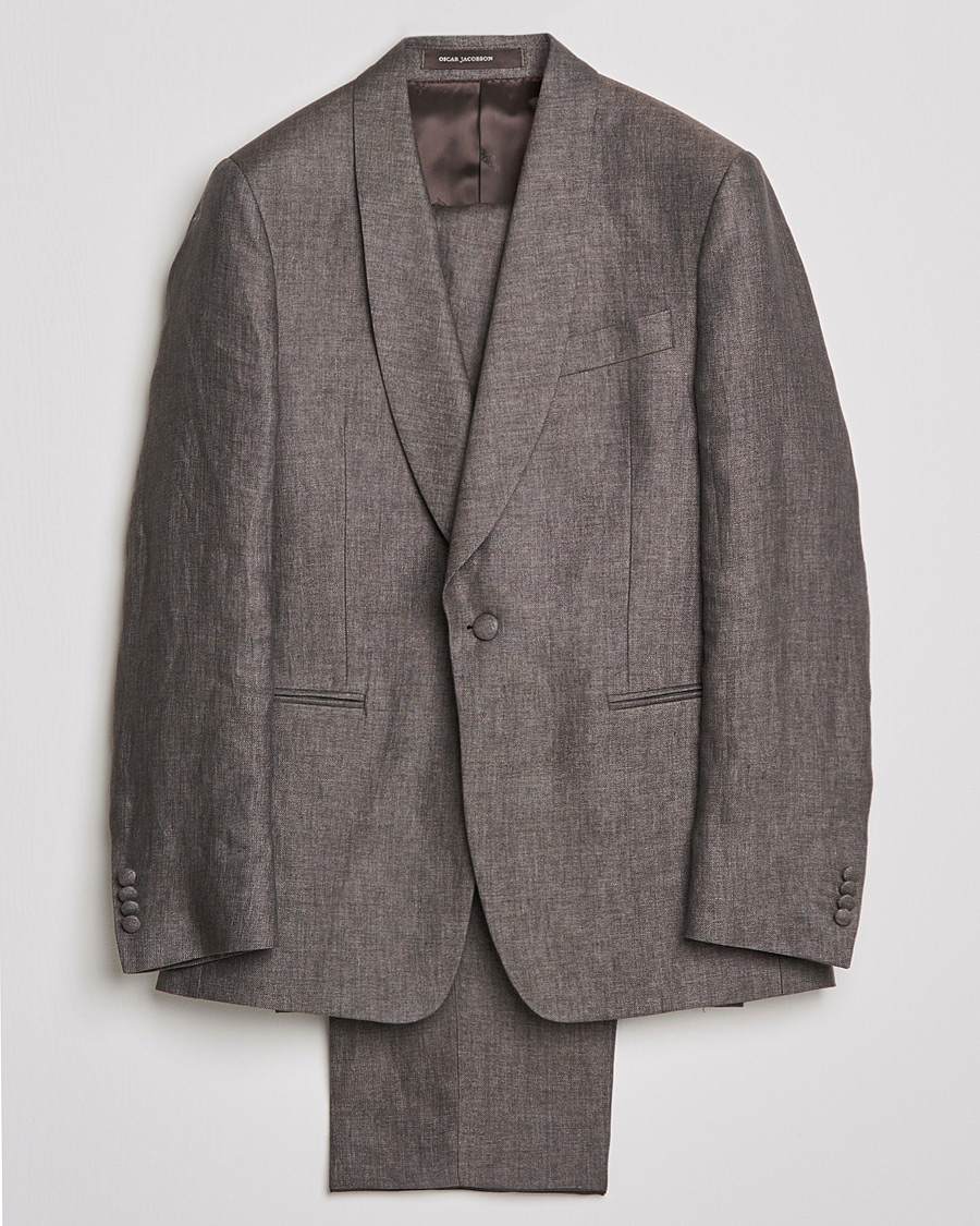 Herre | Dresser | Oscar Jacobson | Figaro Linen Tuxedo Brown