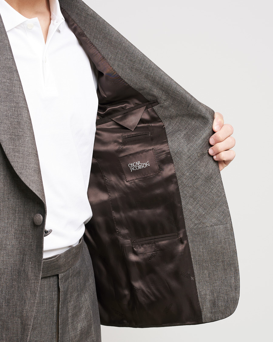 Herre | Dresser | Oscar Jacobson | Figaro Linen Tuxedo Brown