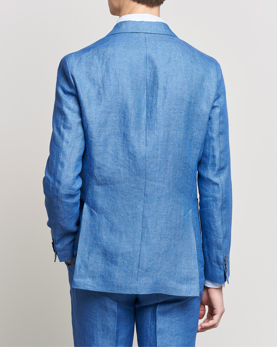 Herre | Dressjakker | Oscar Jacobson | Ferry Soft Patch Pocket Linen Blazer Light Blue