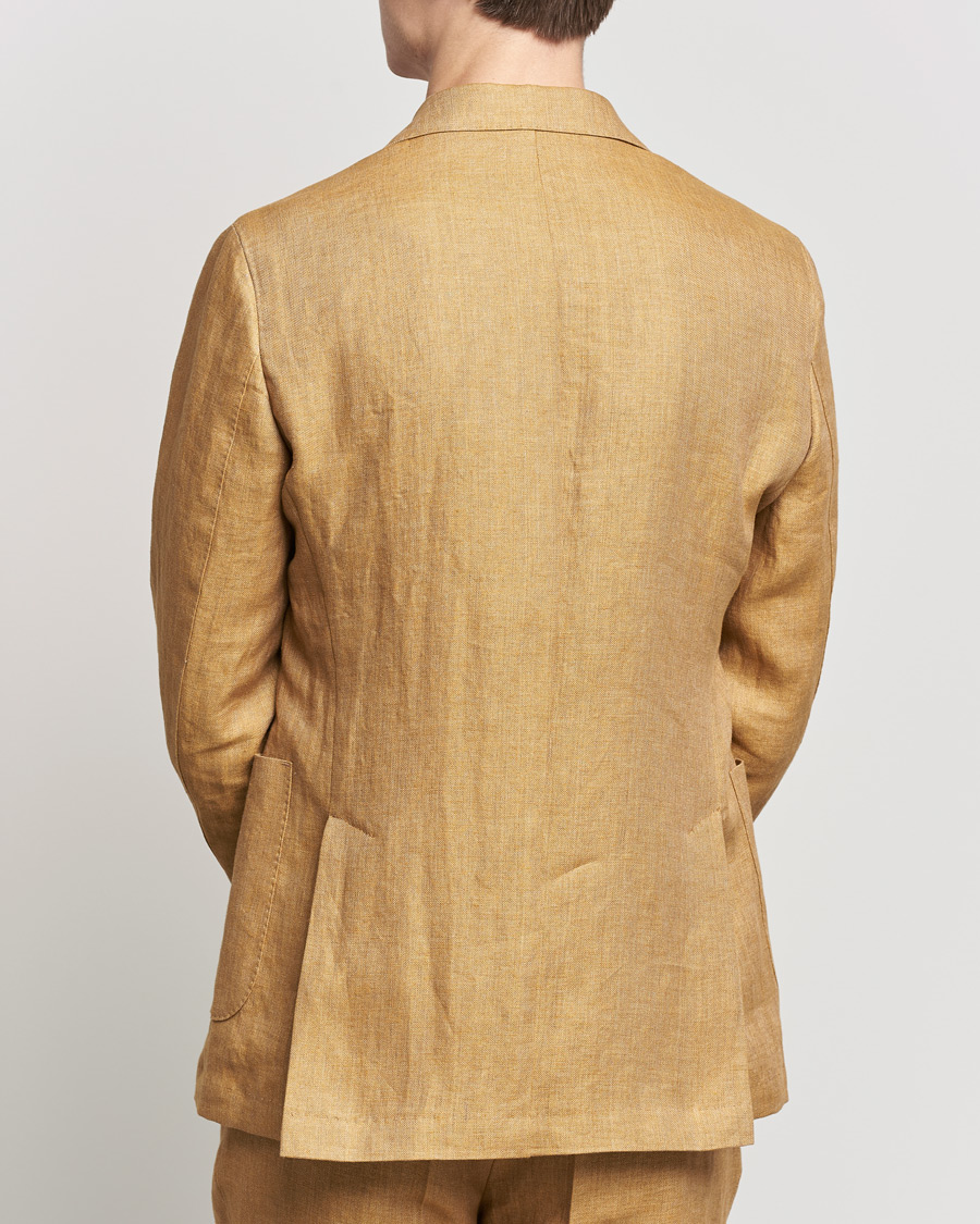 Herre | Dressjakker | Oscar Jacobson | Ferry Soft Patch Pocket Linen Blazer Dusky Yellow