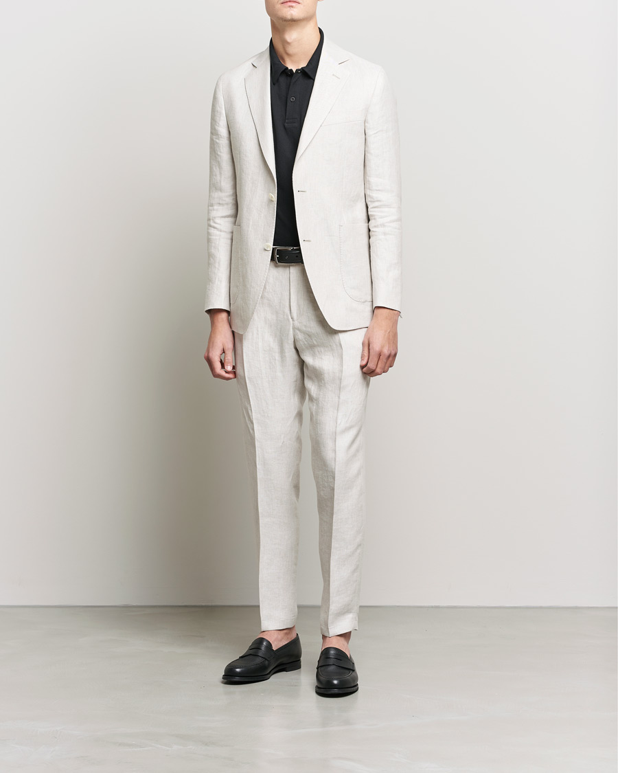 Herre | Bukser | Oscar Jacobson | Delon Linen Trousers Creme