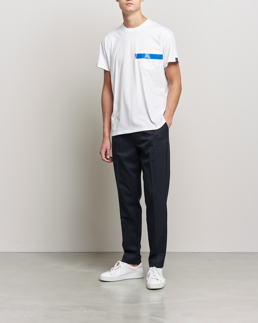 Herre | T-Shirts | Mackintosh | Stripe Print Plain Tee White