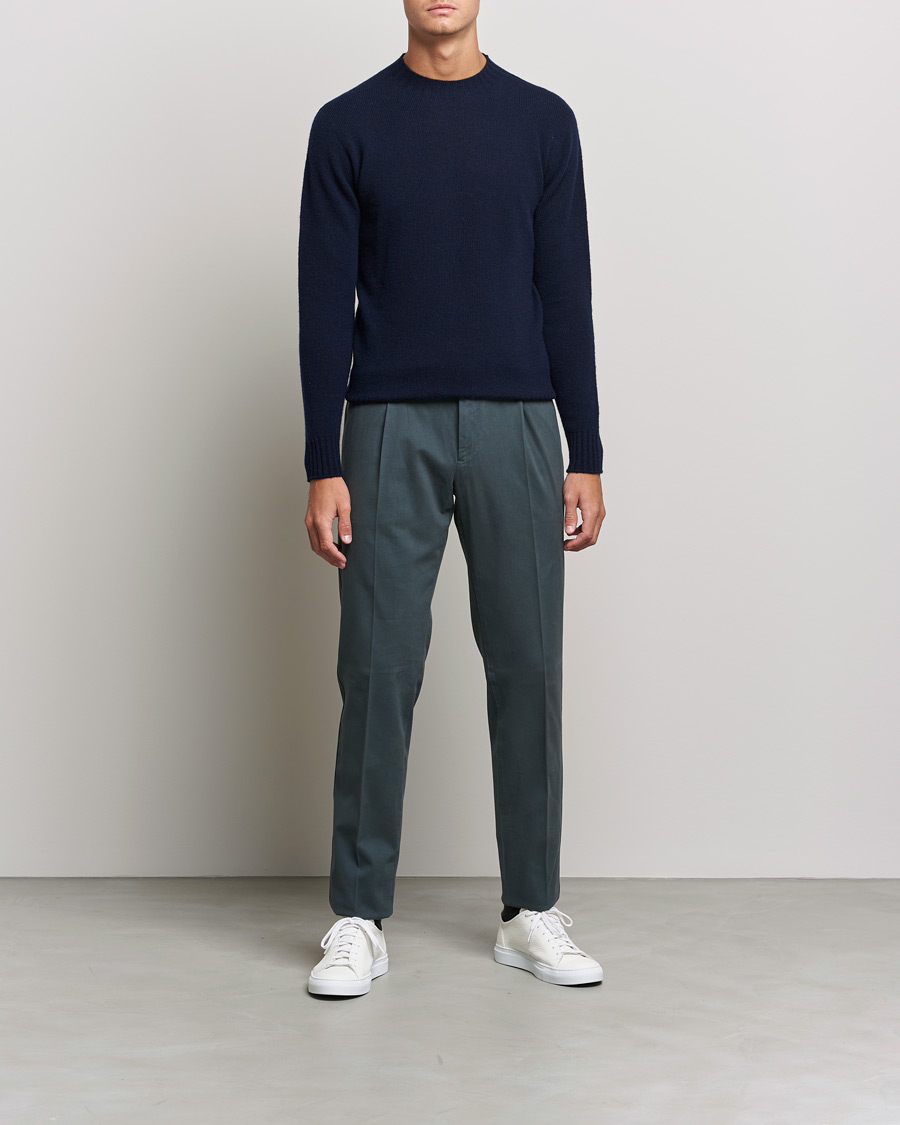 Herre | | Altea | Wool/Cashmere Crew Neck Sweater Navy