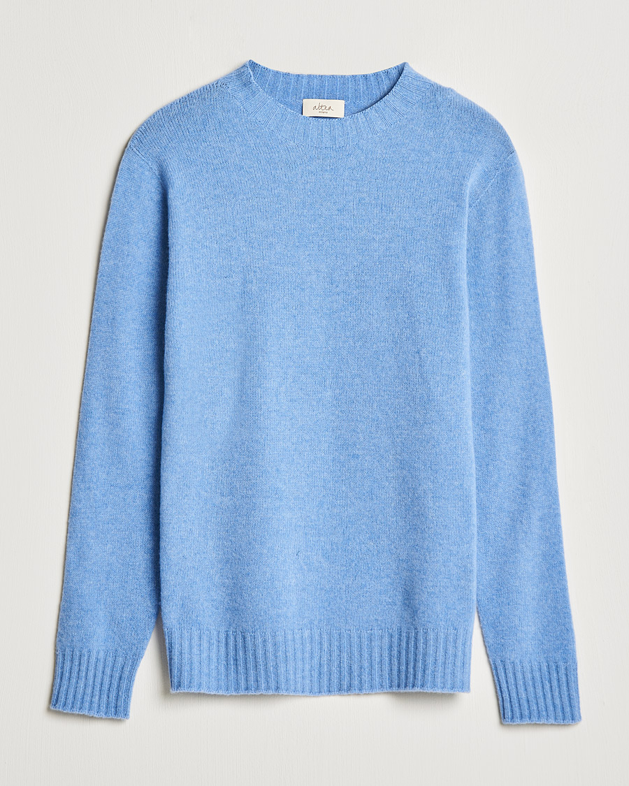 Herre |  | Altea | Wool/Cashmere Cew Neck Sweater Light Blue