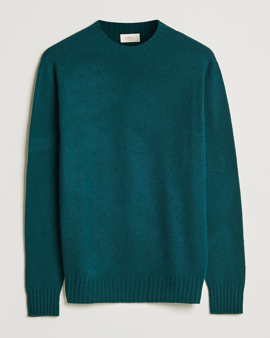 Herre | Gensere | Altea | Wool/Cashmere Crew Neck Sweater Bottle Green