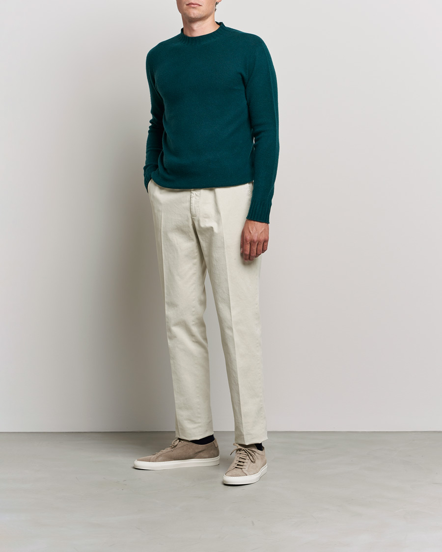 Herre | Gensere | Altea | Wool/Cashmere Crew Neck Sweater Bottle Green