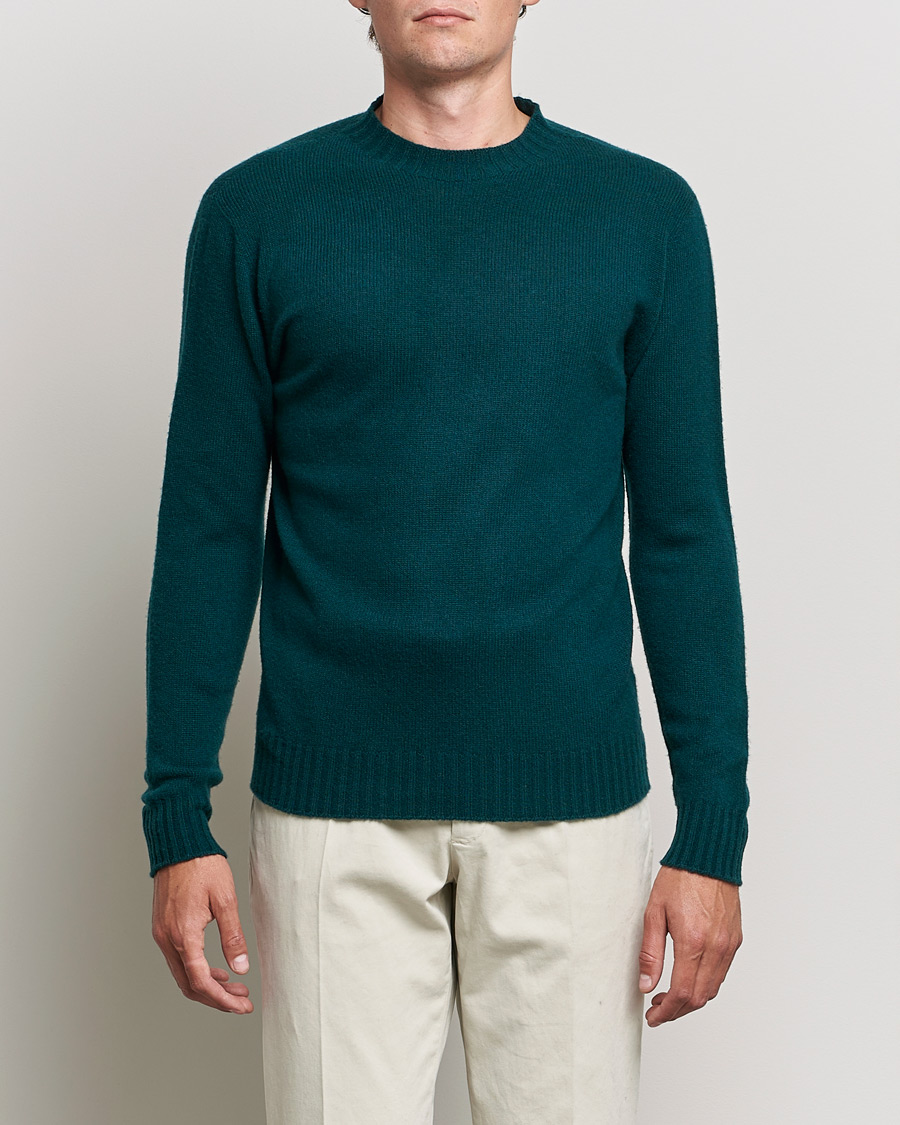 Herre | Pullovers rund hals | Altea | Wool/Cashmere Crew Neck Sweater Bottle Green