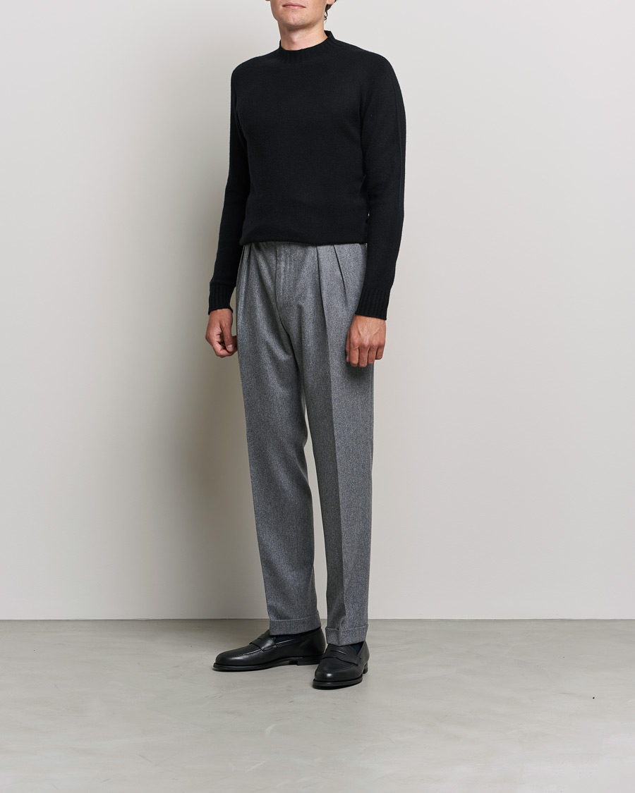 Herre | | Altea | Wool/Cashmere Crew Neck Sweater Black
