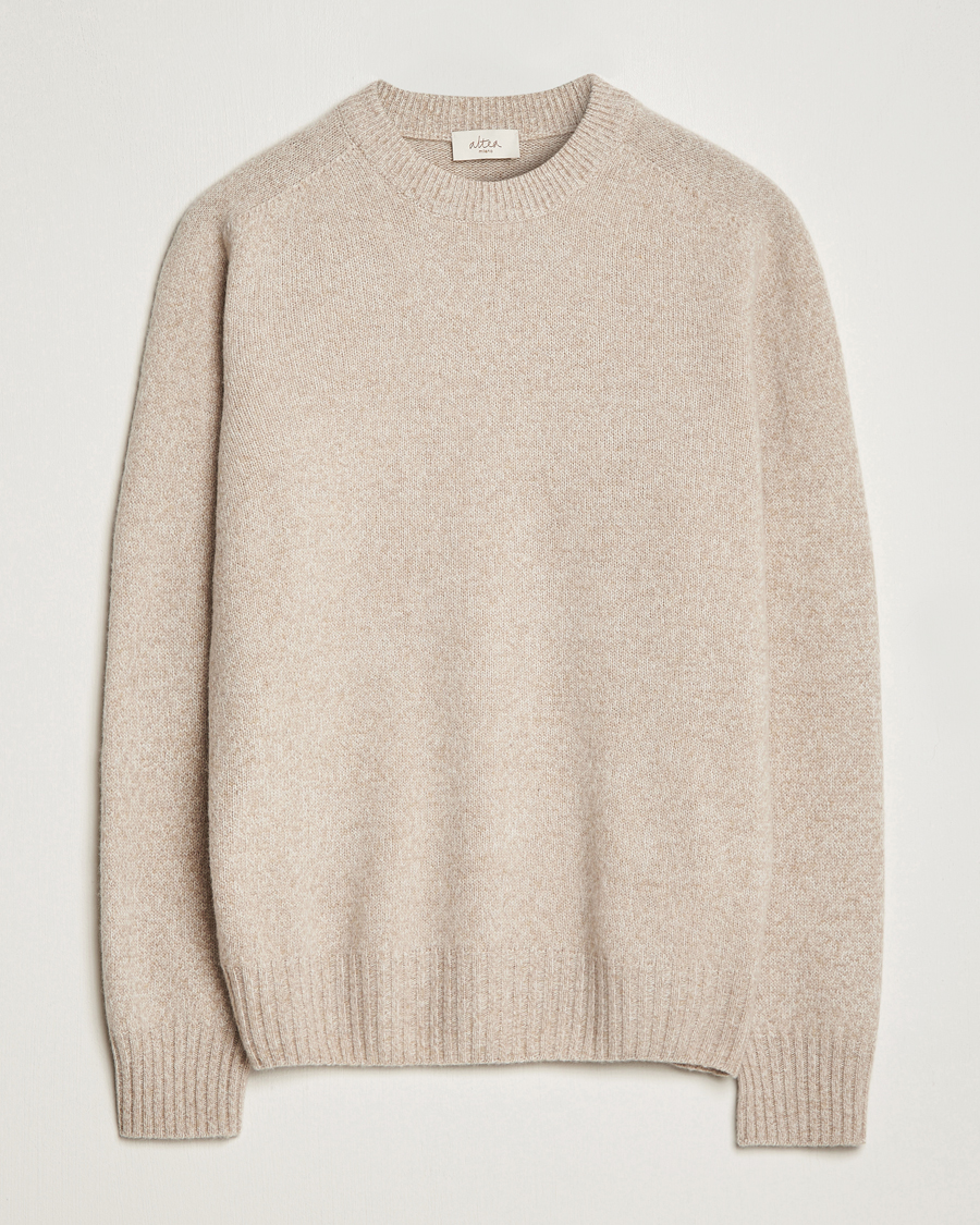 Herre | | Altea | Wool/Cashmere Crew Neck Pullover Beige Melange