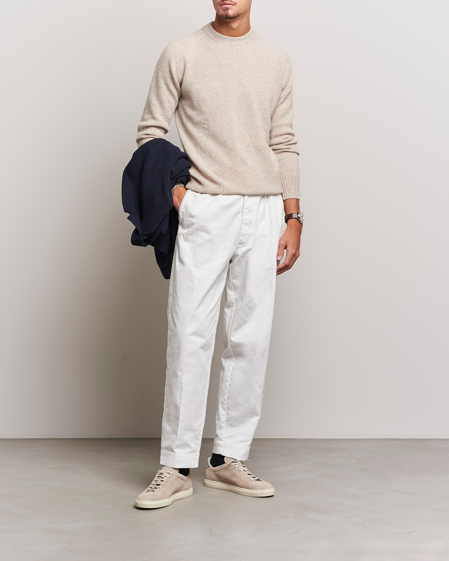 Herre | Gensere | Altea | Wool/Cashmere Crew Neck Pullover Beige Melange