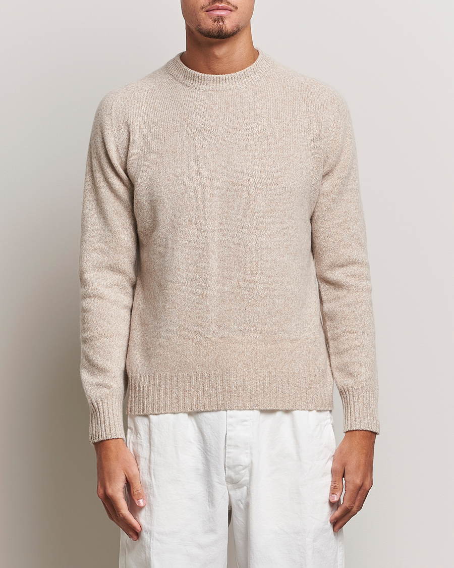 Herre | | Altea | Wool/Cashmere Crew Neck Pullover Beige Melange