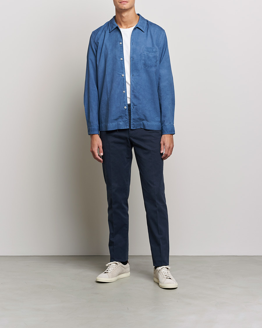 Herre | Skjorter | Altea | Garment Dyed Shirt Washed Navy