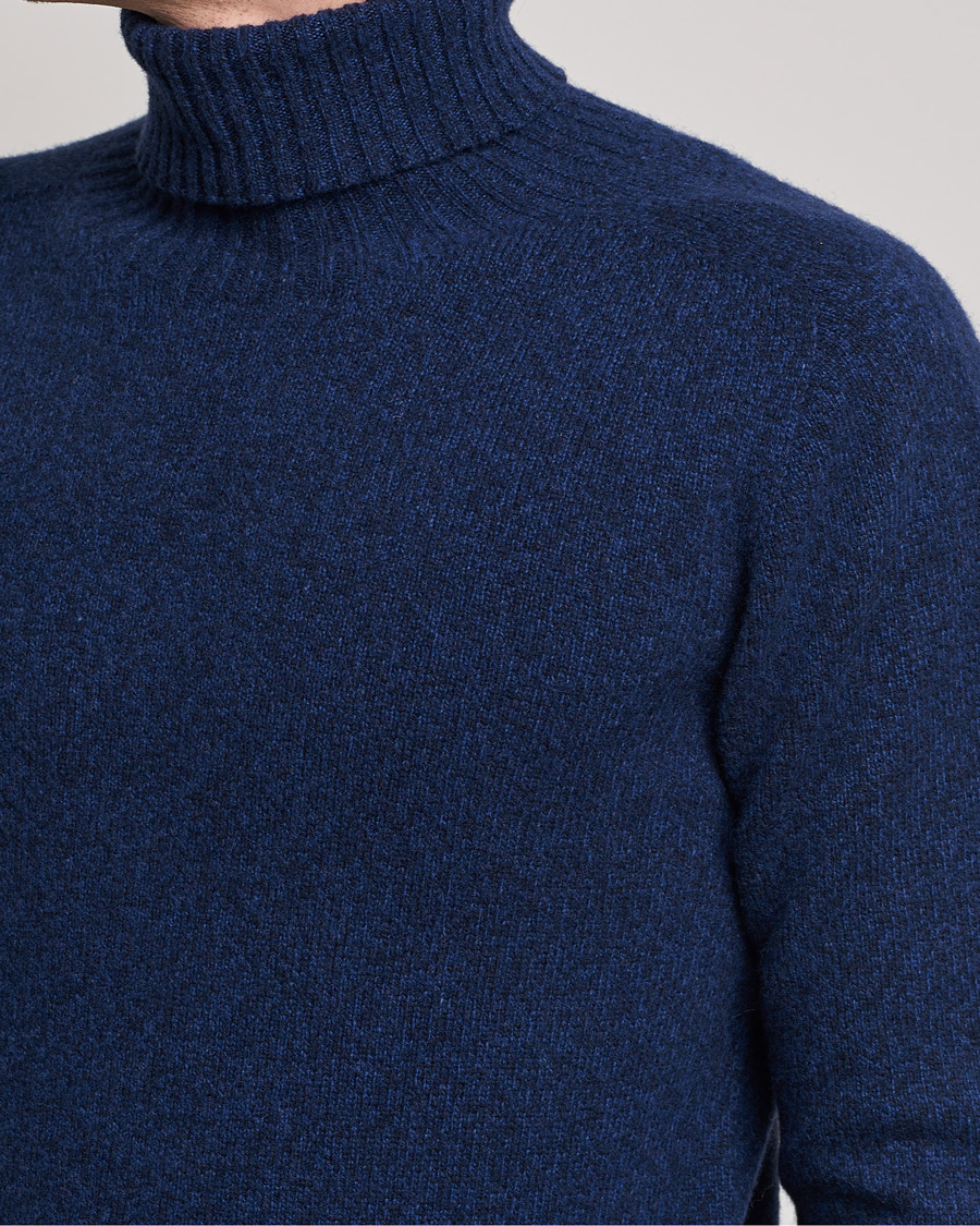 Herre | Gensere | Altea | Cashmere Mouline Rollneck Navy Melange