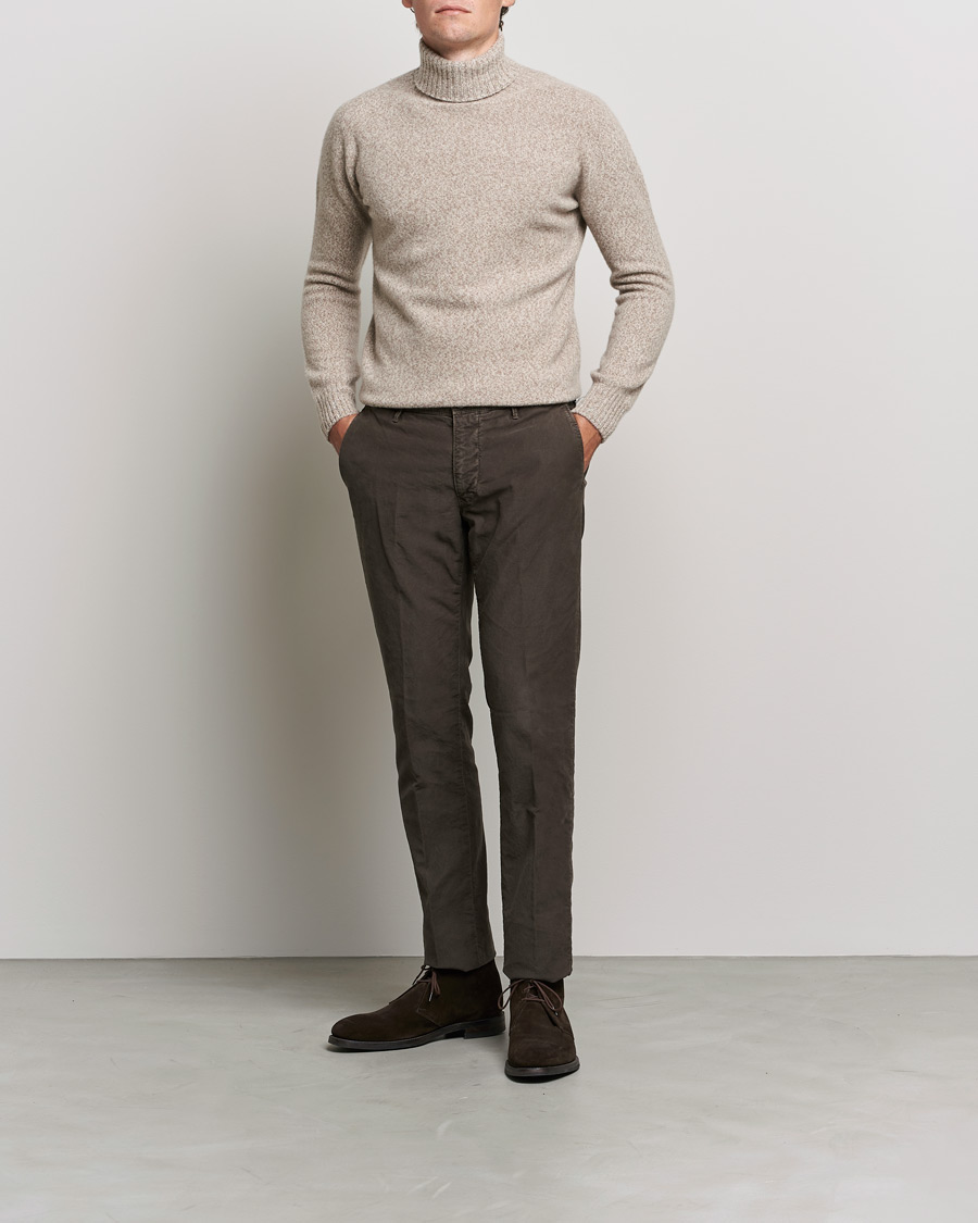 Herre | | Altea | Cashmere Mouline Rollneck Beige Melange