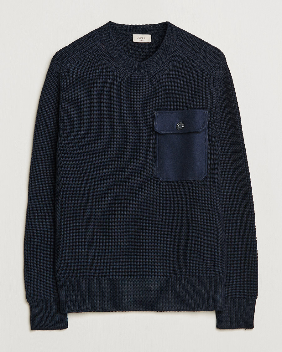 Herre | Gensere | Altea | Soft Wool Knitted Blazer Navy