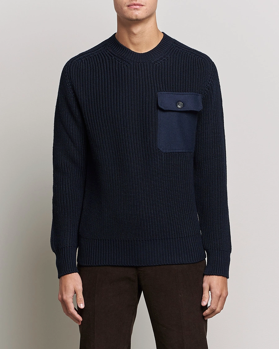Herre | Gensere | Altea | Soft Wool Knitted Blazer Navy