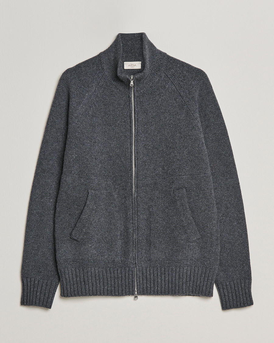 Herre | Gensere | Altea | Wool Zip Jacket Grey Melange