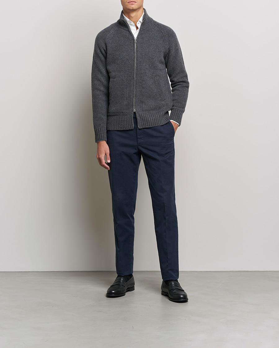 Herre | | Altea | Wool Zip Jacket Grey Melange