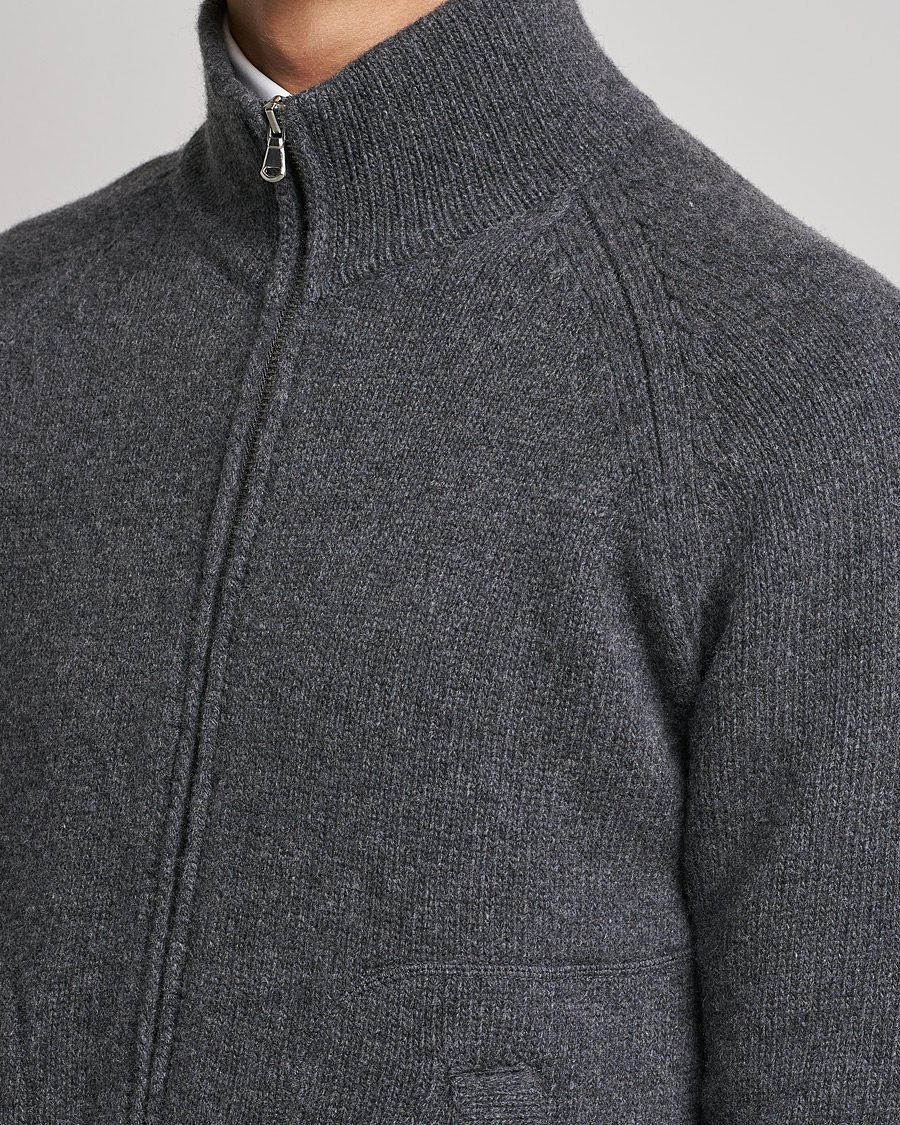 Herre | Gensere | Altea | Wool Zip Jacket Grey Melange