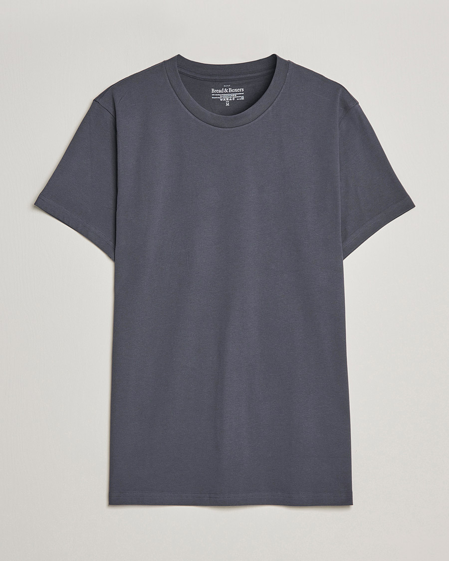 Herre | T-Shirts | Bread & Boxers | Heavy Cotton Crew Neck T-shirt Iron Grey
