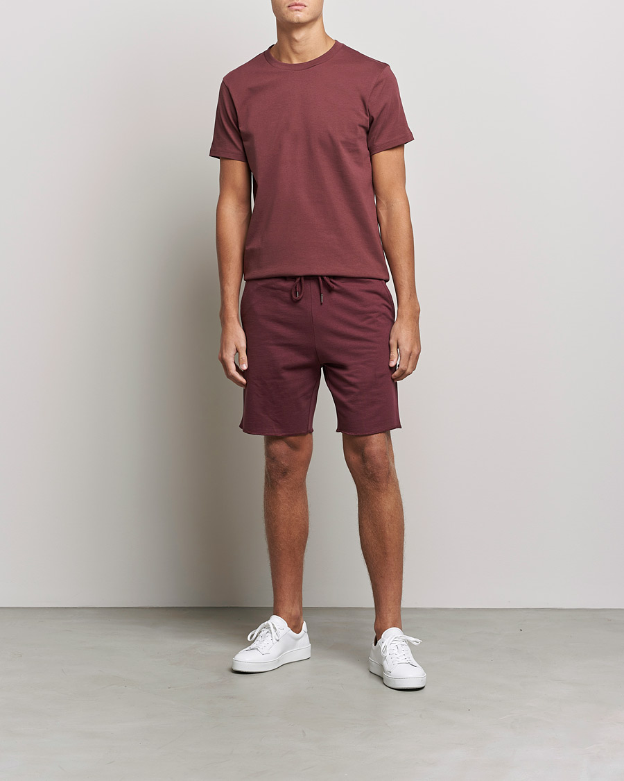 Herre | T-Shirts | Bread & Boxers | Heavy Cotton Crew Neck T-shirt Burgundy