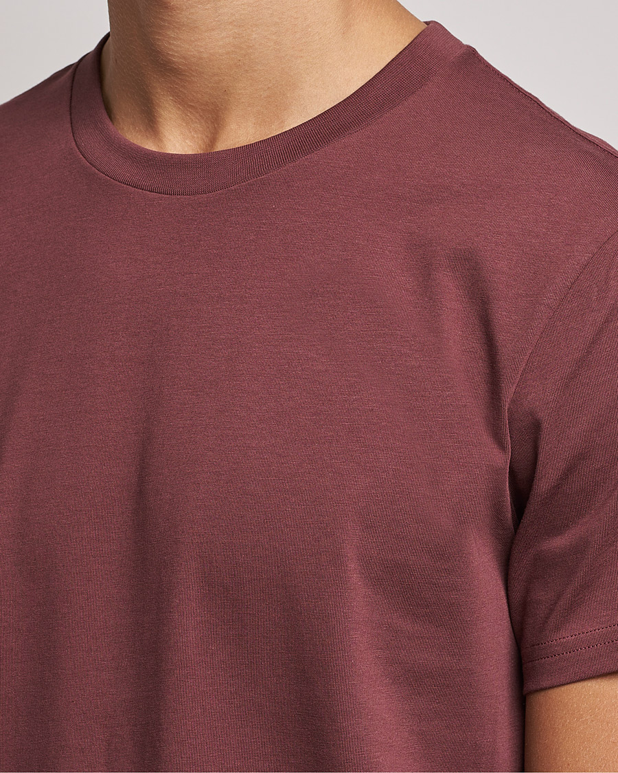 Herre | T-Shirts | Bread & Boxers | Heavy Cotton Crew Neck T-shirt Burgundy