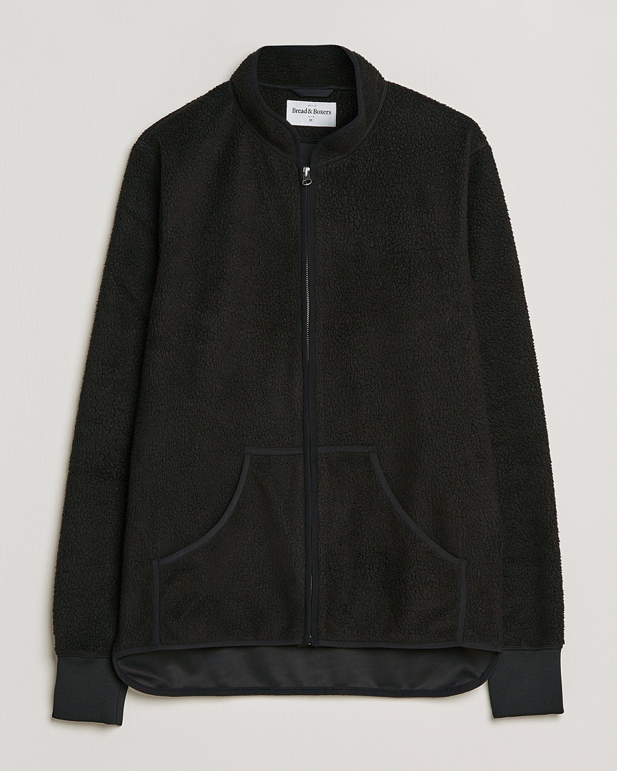 Herre | Gensere | Bread & Boxers | Full Zip Fleece Jacket Black