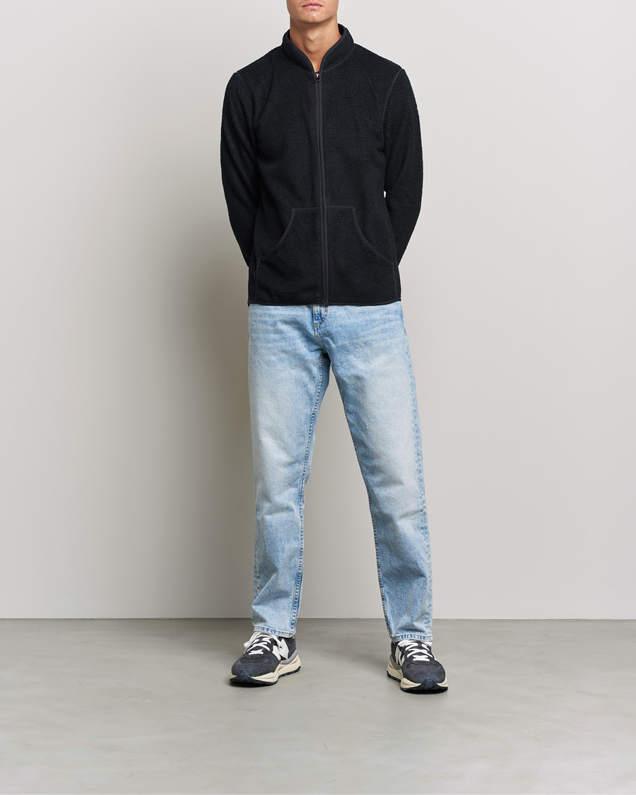 Herre | Gensere | Bread & Boxers | Full Zip Fleece Jacket Navy Blue
