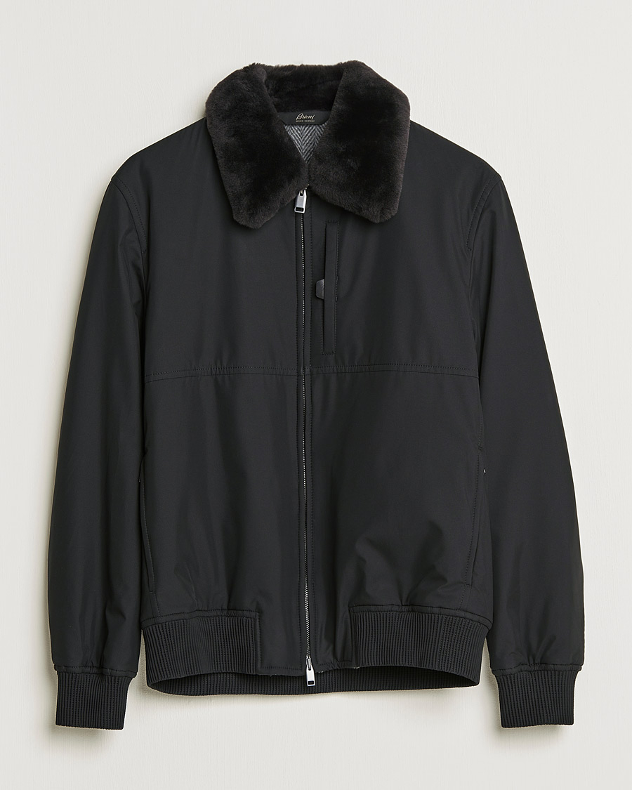 Herre | Jakker | Brioni | Performa Silk Shearling Jacket Black