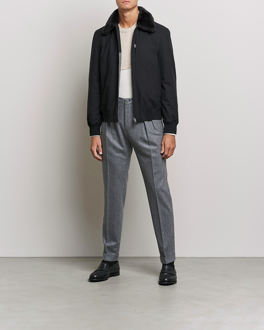 Herre | Jakker | Brioni | Performa Silk Shearling Jacket Black