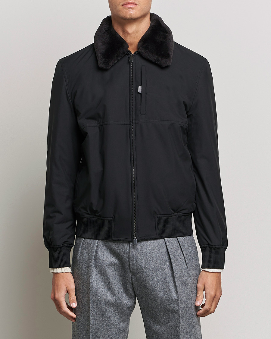 Herre | Jakker | Brioni | Performa Silk Shearling Jacket Black
