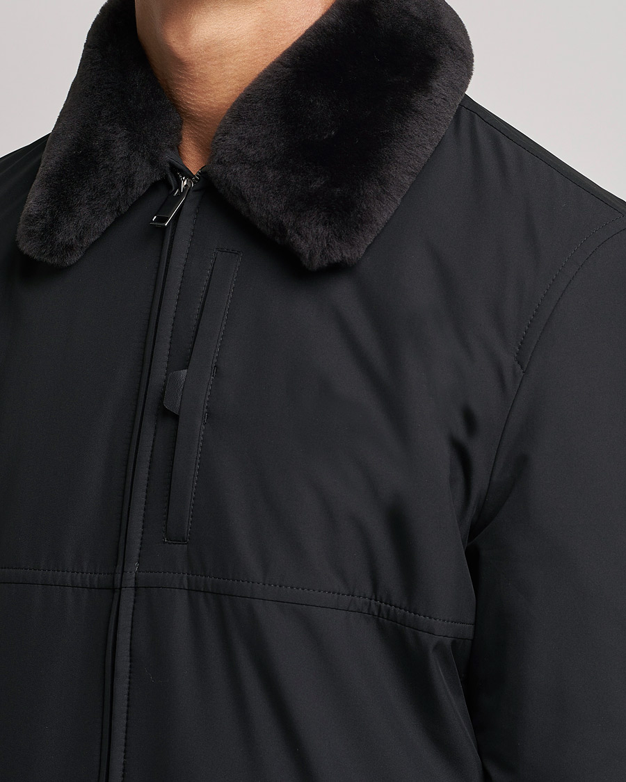 Herre | Jakker | Brioni | Performa Silk Shearling Jacket Black
