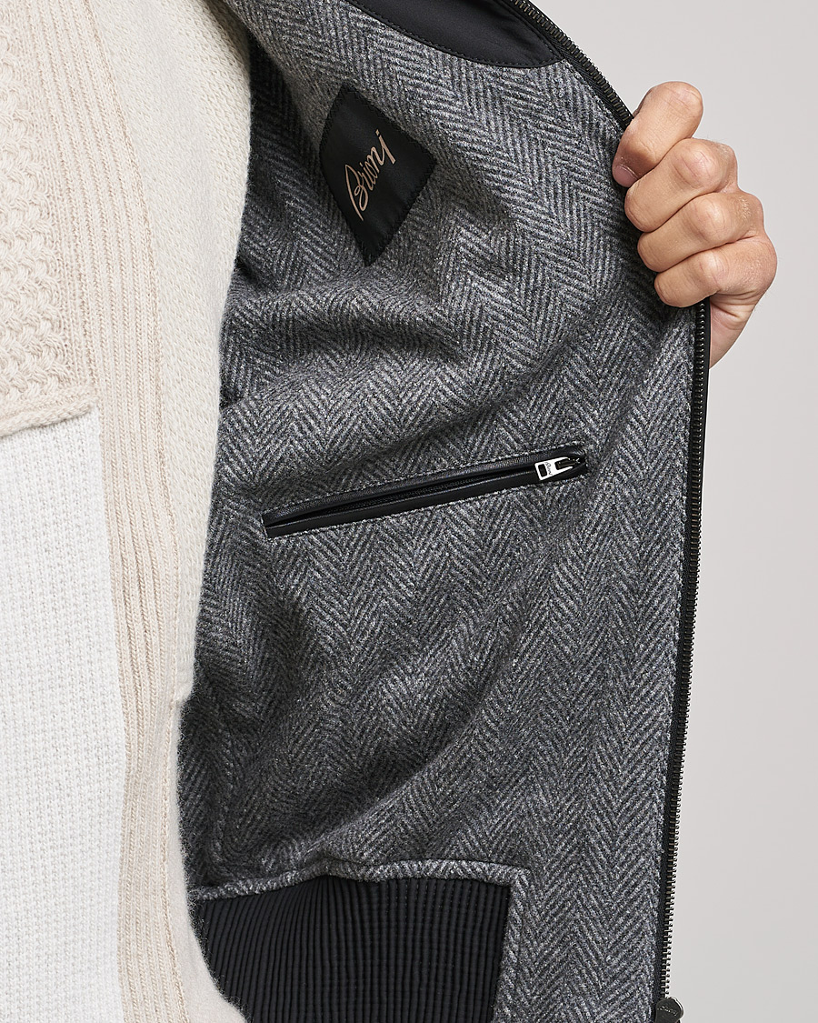 Herre | Jakker | Brioni | Performa Silk Shearling Jacket Black