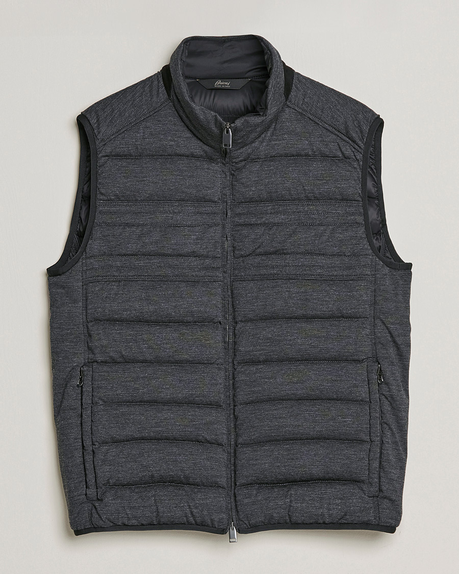 Herre |  | Brioni | Cashmere/Wool Jersey Vest Dark Grey Melange