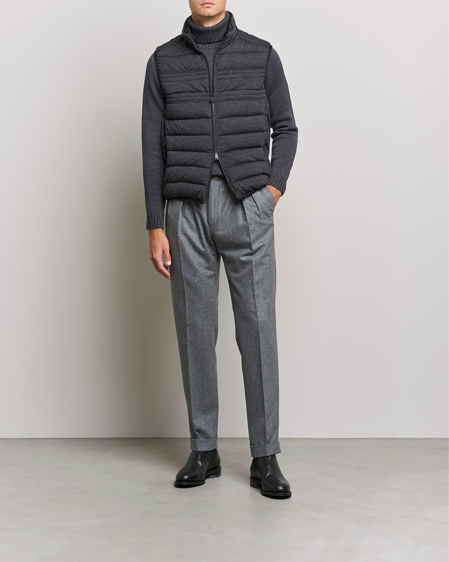 Herre |  | Brioni | Cashmere/Wool Jersey Vest Dark Grey Melange