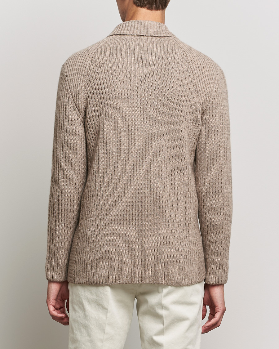 Herre | Dressjakker | Brioni | Pure Cashmere Knitted Blazer Beige