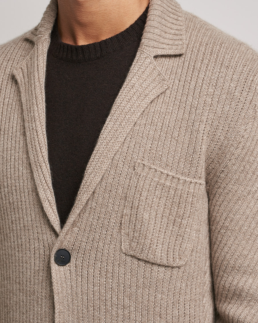 Herre | Dressjakker | Brioni | Pure Cashmere Knitted Blazer Beige