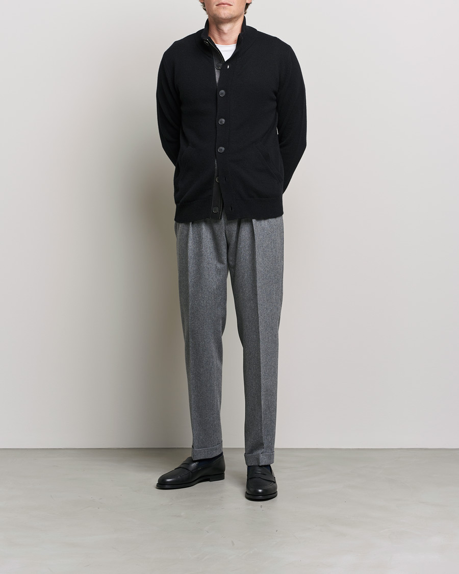 Herre | | Brioni | Cashmere Full Zip Cardigan Black