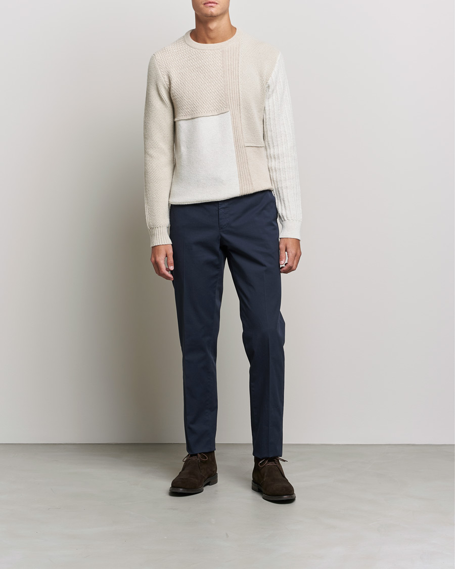 Herre | Gensere | Brioni | Wool/Cashmere Patchwork Sweater Beige