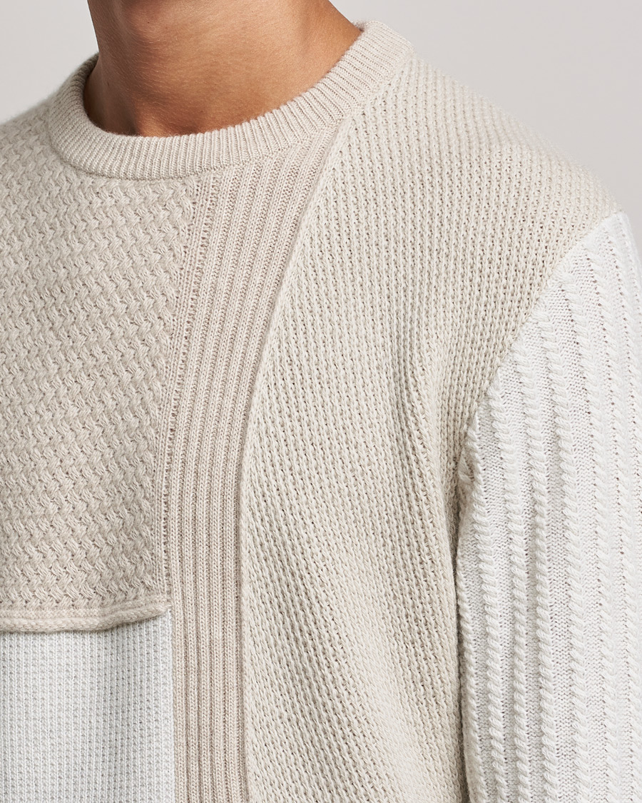 Herre | Gensere | Brioni | Wool/Cashmere Patchwork Sweater Beige